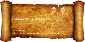 Péterffy Viktor névjegykártya